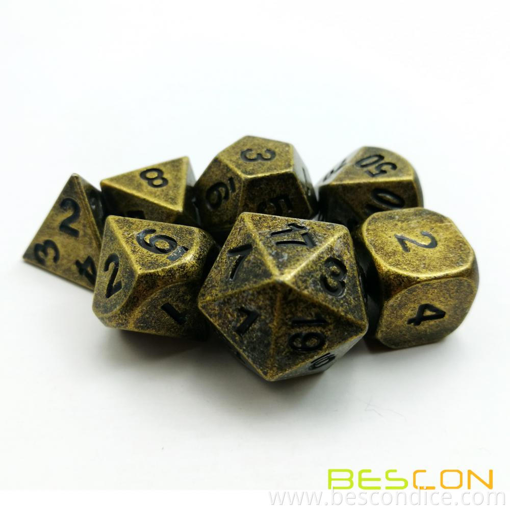 Ancient Brass Metal Dice For Dungeon And Dragons 3 Ancient Brass Metal Dice For Dungeon And Dragons 3